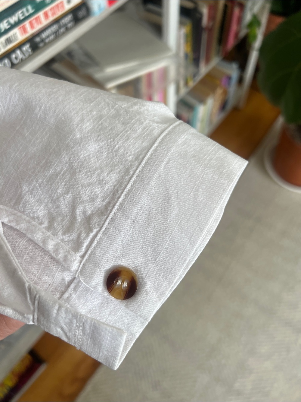 ZAAYO White 100% Cotton Textured Button-Front Shirt – XXL - Picture 2 of 9
